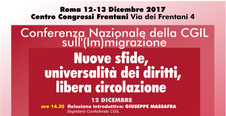Immigrazione: 12 e 13 dicembre Conferenza nazionale Cgil ‘Nuove sfide, universalità dei diritti, libera circolazione’ con Camusso